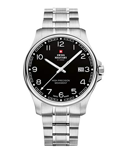Swiss Military by Chrono Herren Uhr Armbanduhr Quarzwerk mit Edelstahl Metallarmband Analoge Herrenuhr Silber SM30200.16 von Swiss Military by Chrono