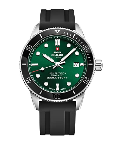 Swiss Military by Chrono Herren Uhr Chronograph Quarzwerk mit Silikonarmband Analoge Herrenuhr Armbanduhr Silber SM34088.09 von Swiss Military by Chrono