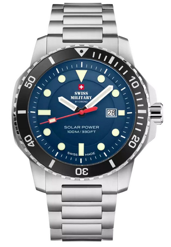 Swiss Military by Chrono Solaruhr Schweizer Solar Sportuhren wasserdicht 100m Taucheruhr, Solar von Swiss Military by Chrono