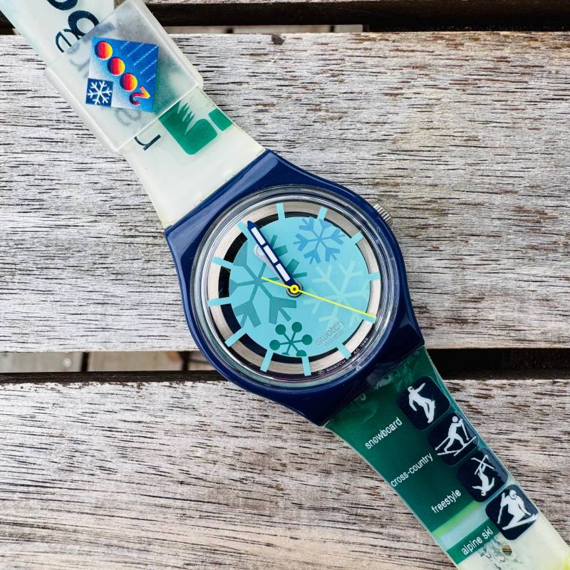 Swatch "Fiocco" Skn102 Winter Theme Uhr Sehr Guter Zustand, Neue Batterie von SwissVault