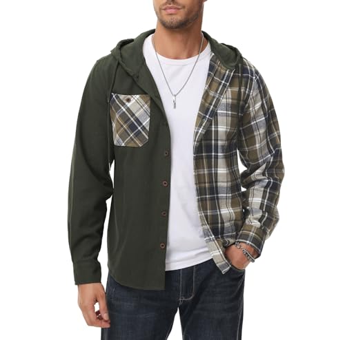 SwissWell Flanellhemd Herren Kariertes Hemd Langarm Holzfällerhemd Casual Button Down Freizeithemd mit Brusttasche von SwissWell