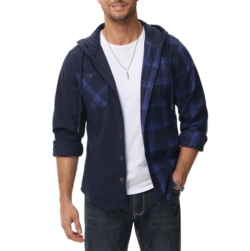SwissWell Flanellhemd Herren Kariertes Hemd Langarm Holzfällerhemd Casual Button Down Freizeithemd mit Brusttasche von SwissWell