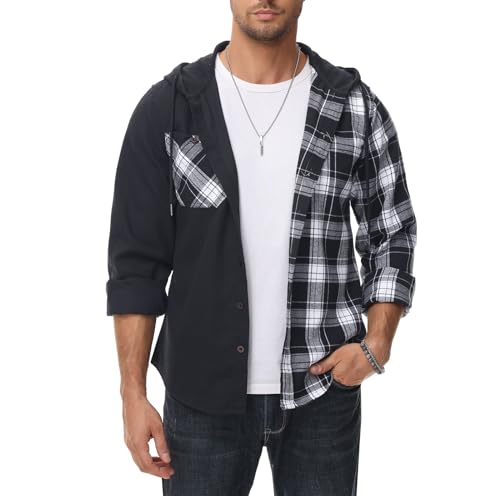 SwissWell Flanellhemd Herren Kariertes Hemd Langarm Holzfällerhemd Casual Button Down Freizeithemd mit Brusttasche von SwissWell