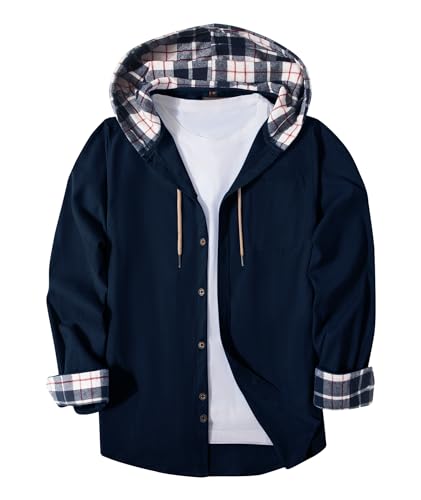 SwissWell Flanellhemd Herren Kariertes Hemd Langarm Holzfällerhemd Casual Button Down Freizeithemd mit Brusttasche von SwissWell