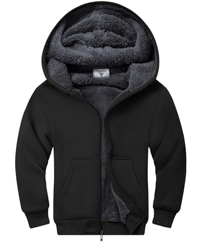 SwissWell Fleecejacke Kinder Jungen Softshelljacke Jungen Winterjacke Fleece Gefüttert Warme Sweatjacke Mit Reißverschluss Kapuze Kapuzenjacke Kapuzenpullover Für Jungen von SwissWell