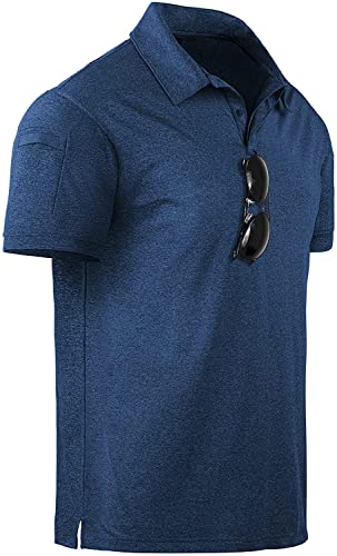 SwissWell Golf Poloshirt Herren Kurzarm Polo Shirts Business Tennis Tshirt mit Brillenhalter Knopfleiste Sommer Sport Fitness Polo Männer von SwissWell