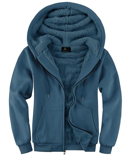 SwissWell Herren Fleecejacke Full Zip Kapuzenjacke Winter Sweatjacke mit Kapuze Gefütterte Hoodie Männer von SwissWell