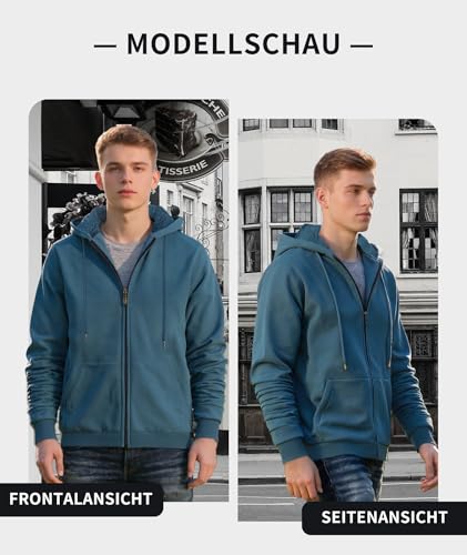 SwissWell Herren Fleecejacke Full Zip Kapuzenjacke Winter Sweatjacke mit Kapuze Gefütterte Hoodie Männer von SwissWell