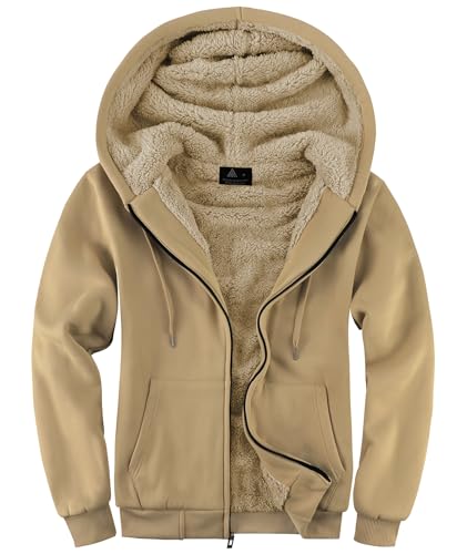 SwissWell Herren Fleecejacke Full Zip Kapuzenjacke Winter Sweatjacke mit Kapuze Gefütterte Hoodie Männer von SwissWell