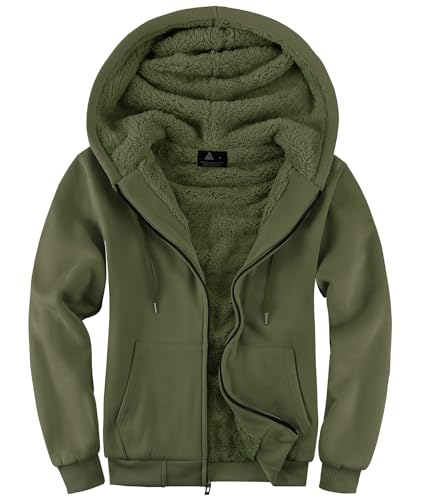 SwissWell Herren Fleecejacke Full Zip Kapuzenjacke Winter Sweatjacke mit Kapuze Gefütterte Hoodie Männer von SwissWell