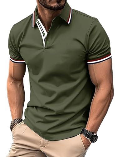 SwissWell Herren Poloshirt Kurzarm Atmungsaktiv Tennis Golf Polo Sommer Freizeit Sport Schnelltrocknend T-Shirts Männer Regular Fit von SwissWell