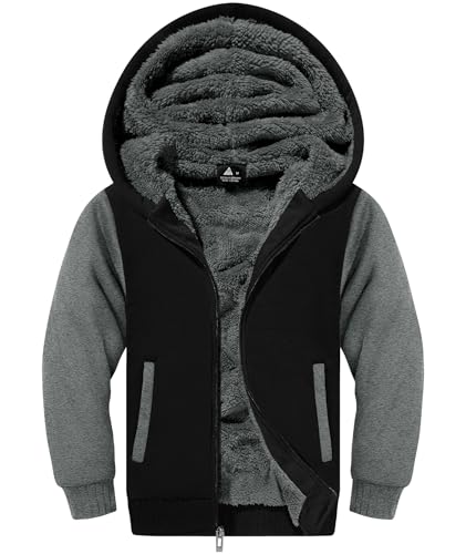 SwissWell Fleecejacke Kinder Jungen Softshelljacke Jungen Winterjacke Fleece Gefüttert Warme Sweatjacke Mit Reißverschluss Kapuze Kapuzenjacke Kapuzenpullover Für Jungen von SwissWell
