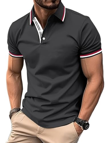 SwissWell Poloshirt Herren Kurzarm Tennis Golf Tischtennis Atmungsaktiv Outdoor Polo Freizeit Schnelltrocknend Knopfleiste Tops für Männer von SwissWell