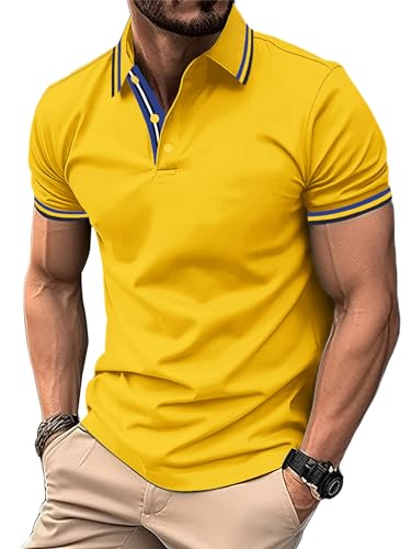 SwissWell Poloshirt Herren Kurzarm Tennis Golf Tischtennis Atmungsaktiv Outdoor Polo Freizeit Schnelltrocknend Knopfleiste Tops für Männer von SwissWell