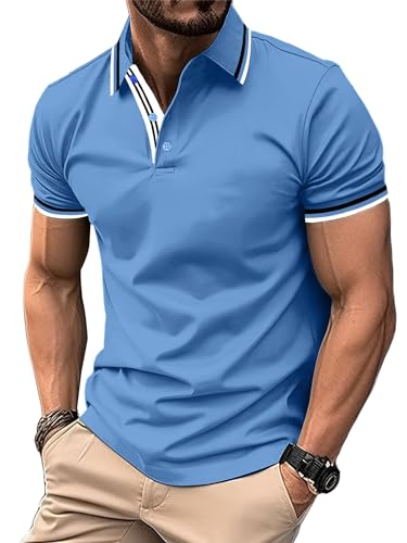 SwissWell Poloshirt Herren Kurzarm Tennis Golf Tischtennis Atmungsaktiv Outdoor Polo Freizeit Schnelltrocknend Knopfleiste Tops für Männer von SwissWell