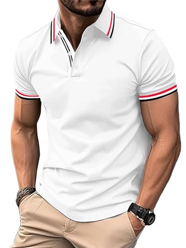 SwissWell Poloshirt Herren Kurzarm Tennis Golf Tischtennis Atmungsaktiv Outdoor Polo Freizeit Schnelltrocknend Knopfleiste Tops für Männer von SwissWell