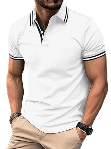 SwissWell Poloshirt Herren Kurzarm Tennis Golf Tischtennis Atmungsaktiv Outdoor Polo Freizeit Schnelltrocknend Knopfleiste Tops für Männer von SwissWell