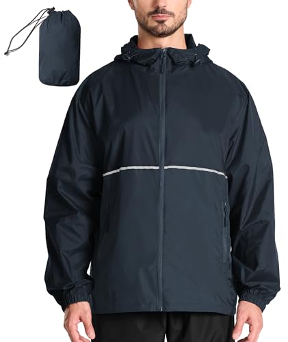 SwissWell Regenjacke Herren Wasserdicht Ultraleichte Fahrrad Regenmantel Atmungsaktivc Faltbar mit Kapuze von SwissWell