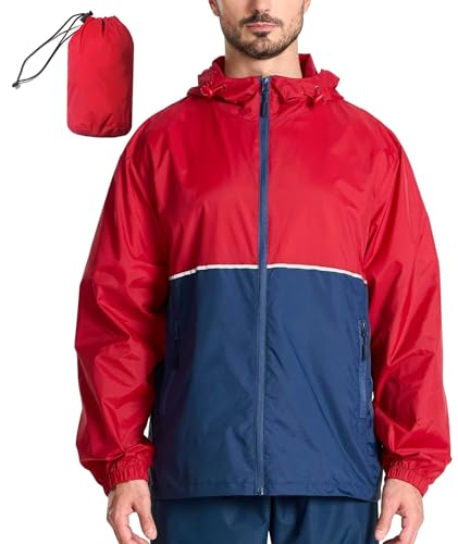 SwissWell Regenjacke Herren Wasserdicht Atmungsaktiv Fahrrad Regenmantel mit Kapuze Leicht Winddichte Windjacke Herren Wandern Fischen Camping Outdoor Rot&Marineblau SwissWell Regenjacke Herren Wasserdicht Atmungsaktiv Fahrrad Regenmantel mit Kapuze Leicht Winddichte Windjacke Herren Wandern Fischen Camping Outdoor Rot&Marineblau von SwissWell