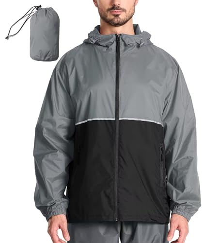 SwissWell Regenjacke Herren Wasserdicht Atmungsaktiv Fahrrad Regenmantel mit Kapuze Leicht Winddichte Windjacke Herren Wandern Fischen Camping Outdoor Schwarz&Grau SwissWell Regenjacke Herren Wasserdicht Atmungsaktiv Fahrrad Regenmantel mit Kapuze Leicht Winddichte Windjacke Herren Wandern Fischen Camping Outdoor Schwarz&Grau von SwissWell