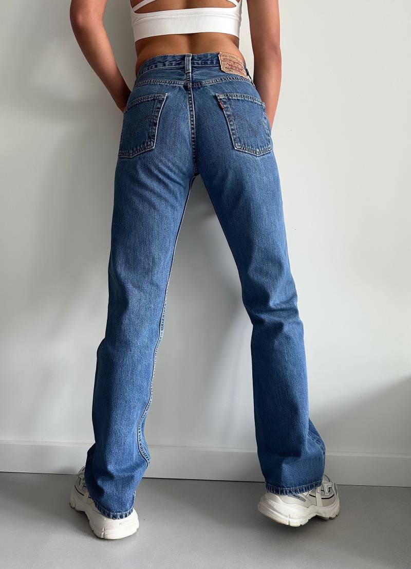 Vintage Levi's 501 Jeans 90S Y2K Blauer Denim, Gerades Bein W29 von SwitchVintageNL