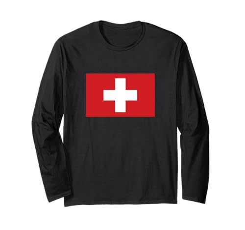 Schweiz Flagge Schweiz Bekleidung Wandern Skifahren Herren Damen Kinder Langarmshirt von Switzerland Flag Swiss Apparel