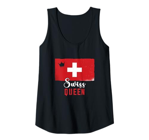 Damen Schweizer Königin Schweiz Flagge Krone Stolz Schweiz Wurzeln Tank Top von Switzerland Flag Swiss Roots Schweiz Country