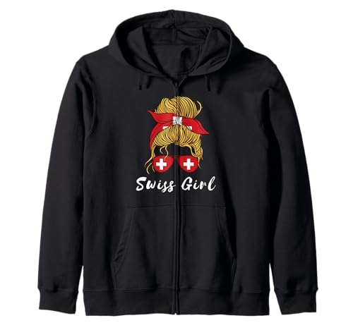 Swiss Girl Proud Schweiz Flagge Schweiz Pride Roots Kapuzenjacke von Switzerland Flag Swiss Roots Schweiz Country