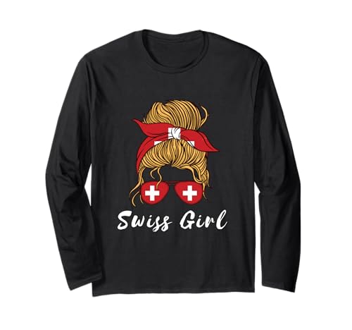 Swiss Girl Proud Schweiz Flagge Schweiz Pride Roots Langarmshirt von Switzerland Flag Swiss Roots Schweiz Country