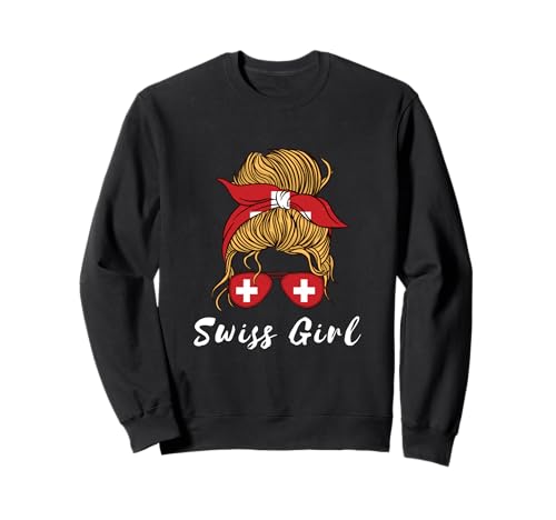 Swiss Girl Proud Schweiz Flagge Schweiz Pride Roots Sweatshirt von Switzerland Flag Swiss Roots Schweiz Country