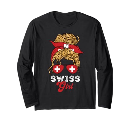 Swiss Girl Schweiz Flagge Stolz Schweiz Pride Roots Langarmshirt von Switzerland Flag Swiss Roots Schweiz Country