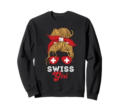 Swiss Girl Schweiz Flagge Stolz Schweiz Pride Roots Sweatshirt von Switzerland Flag Swiss Roots Schweiz Country