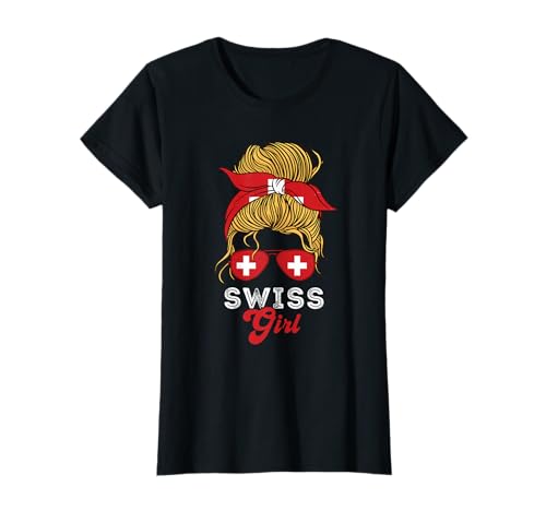 Swiss Girl Schweiz Flagge Stolz Schweiz Pride Roots T-Shirt von Switzerland Flag Swiss Roots Schweiz Country