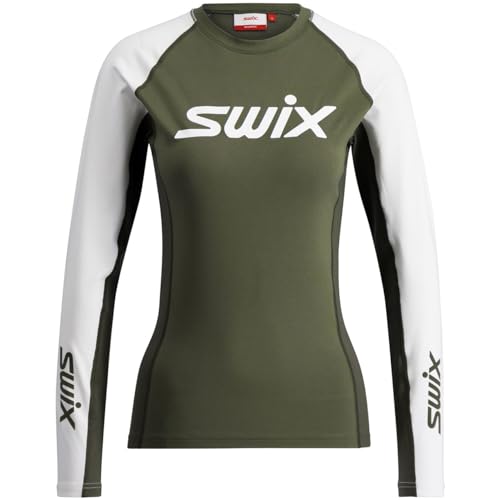 Swix Langärmliges Baselayer Top für Damen, Langlauf, Langlauf, Training, Quick RaceX Dry, Olivgrün/Agavengrün von Swix