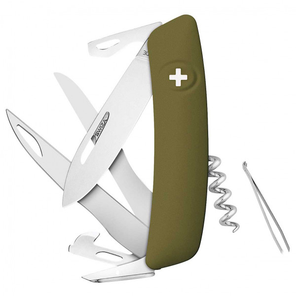Swiza - Schweizer Scissors D07 - Messer Gr 7,5 cm weiß;weiß/oliv von Swiza