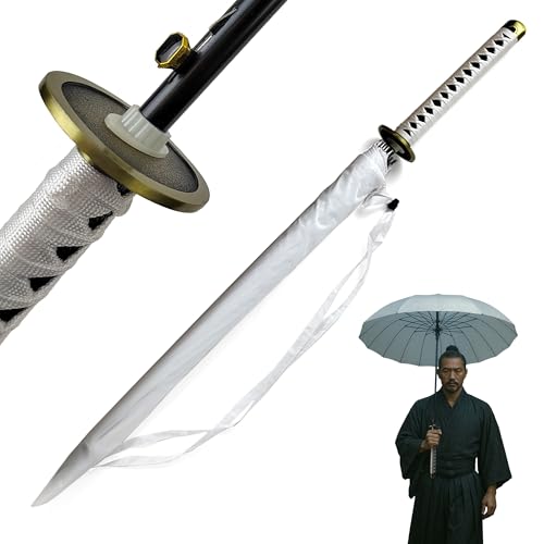Swords and more One Piece Regenschirm, 16K Premium Version, Groß Katana Samurai Schwert Regenschirm Sturmfest mit langem Griff (Wado-Ichi-Monji) von Swords and more