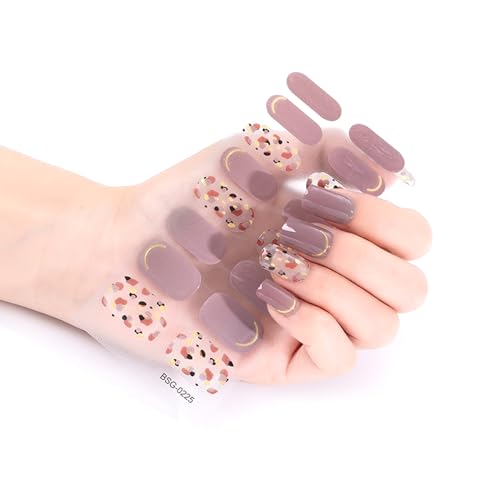 16 selbstklebende Wraps Gel-Nagellack-Streifen, volle Wraps, Nagellack-Aufkleber, Gel-Streifen, Gel-Aufkleber von Sxett