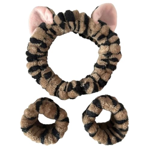 3-teiliges Set mit schönen Kätzchen-Ohr-Armband, Haarband-Set, für Damen und Mädchen, Gesicht waschen und schminken, Plüsch-Armband 3-teiliges Set mit schönen Kätzchen-Ohr-Armband, Haarband-Set, für Damen und Mädchen, Gesicht waschen und schminken, Plüsch-Armband von Sxett