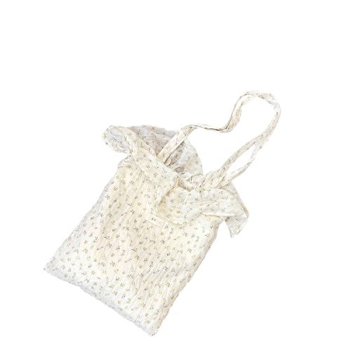 Achseltasche mit gerüschter Wellenspitze für Damen, große Kapazität, Umhängetasche, wiederverwendbar, Einkaufstasche, modische Schultasche, blumenmuster von Sxett