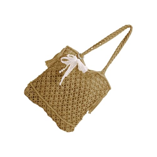All-matchingfor Damen Gewebte Umhängetasche Urlaub Stile Achseltasche Weibliche Unterarmtasche Retro Strandtasche von Sxett
