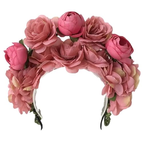 Buntes Blumen-Stirnband, Kopfbedeckung, Hochzeit, Party, Kostüm, Kopfschmuck für Braut, Damen, modisches Haar-Accessoire, Hochzeit, Festival, Stirnband von Sxett