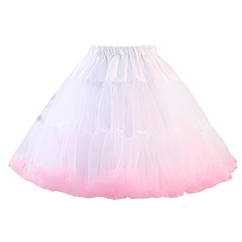 Damen Crinoline Petticoat Kurz Tutu Rock Mehrere Schichten Ballkleid Halbe Slips für Brautkleid Unterrock Petticoat Tutu Röcke für Frauen Mädchen, puder, Cloud 55cm von Sxett