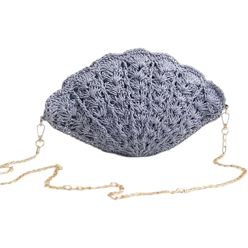 Damen Summers Stroh Geflochtene Crossbody Tasche mit Schultergurt Gewebt Strand Handgemachte Geldbörse Geldbörse Schultertaschen, blau von Sxett