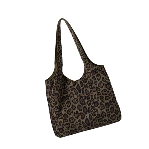 Damen Tier Muster Große Kapazität Schultertasche Stilvolle Multifunktionale Unterarm-Handtasche Geldbörse für Tägliche Essential Leopard Print Handtasche, grün, One Size von Sxett