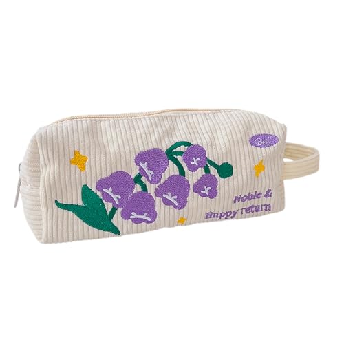 Federmäppchen Federmäppchen Cartoon Schreibwaren Tasche Make-up Tasche Cord Stifttasche Bleistift Organizer Schreibwaren Taschen für Schule, Violette Blume Federmäppchen Federmäppchen Cartoon Schreibwaren Tasche Make-up Tasche Cord Stifttasche Bleistift Organizer Schreibwaren Taschen für Schule, Violette Blume von Sxett
