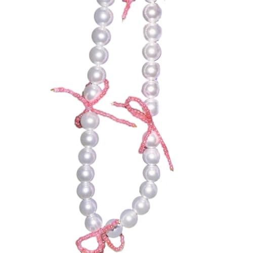 Modische Halskette mit schöner Schleife, Temperament-Halsband, modisches Perlenhalsband, geeignet für Damen, Zink von Sxett