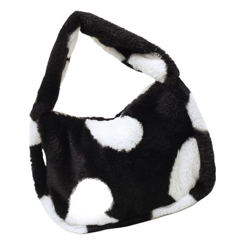 Modische Plüsch-Herz-Umhängetasche für Damen, bequeme pelzige Handtasche, Tragegriff oben, für Schule, Einkaufen und Reisen, Damenhandtasche, Schwarz , One Size Modische Plüsch-Herz-Umhängetasche für Damen, bequeme pelzige Handtasche, Tragegriff oben, für Schule, Einkaufen und Reisen, Damenhandtasche, Schwarz , One Size von Sxett