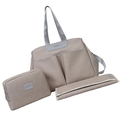 Mom Bag Handtasche Kinderwagen Hängetasche mehrere Fächer Crossbody Schulter mit Wickelunterlage und kleiner Windel, grau von Sxett