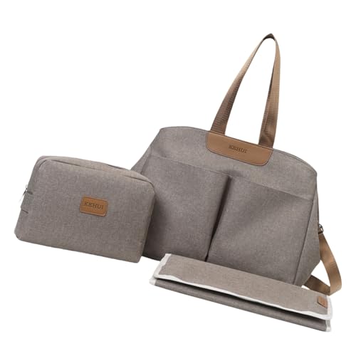 Mom Bag Handtasche Kinderwagen Hängetasche mehrere Fächer Crossbody Schulter mit Wickelunterlage und kleiner Windel, khaki von Sxett