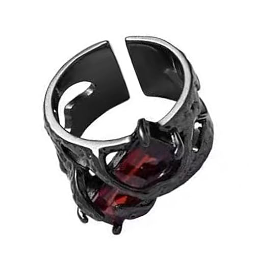 Retro-Gothic-Ringe mit Kristall und schwarzem Dorn, verstellbarer Zirkonstein, offener Ring, einzigartiger Schmuck für stilvolle Personen, einzigartiger Gothic-Schmuck, Einheitsgröße, Wie beschrieben Retro-Gothic-Ringe mit Kristall und schwarzem Dorn, verstellbarer Zirkonstein, offener Ring, einzigartiger Schmuck für stilvolle Personen, einzigartiger Gothic-Schmuck, Einheitsgröße, Wie beschrieben von Sxett